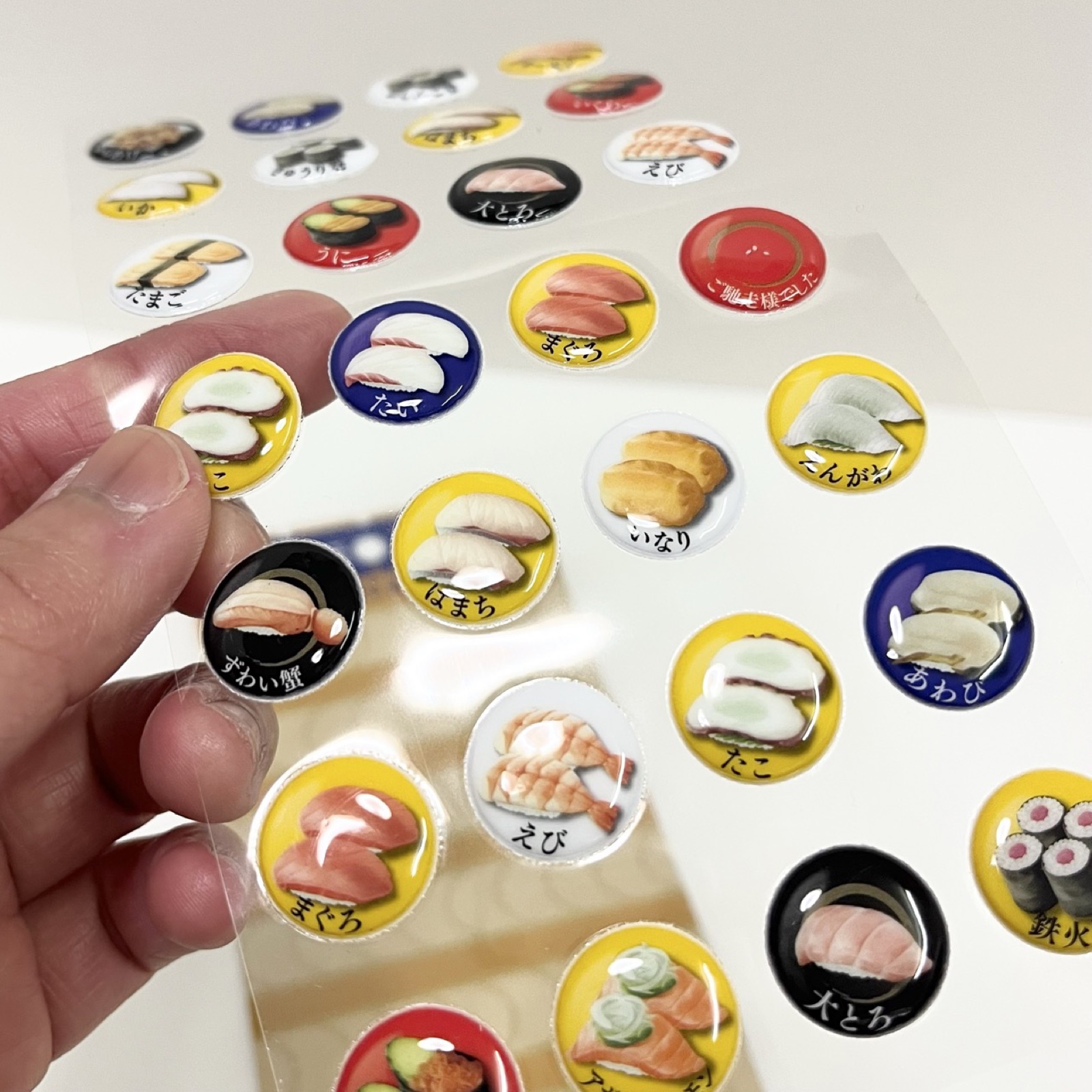 セリア 回転寿司シールのアップ