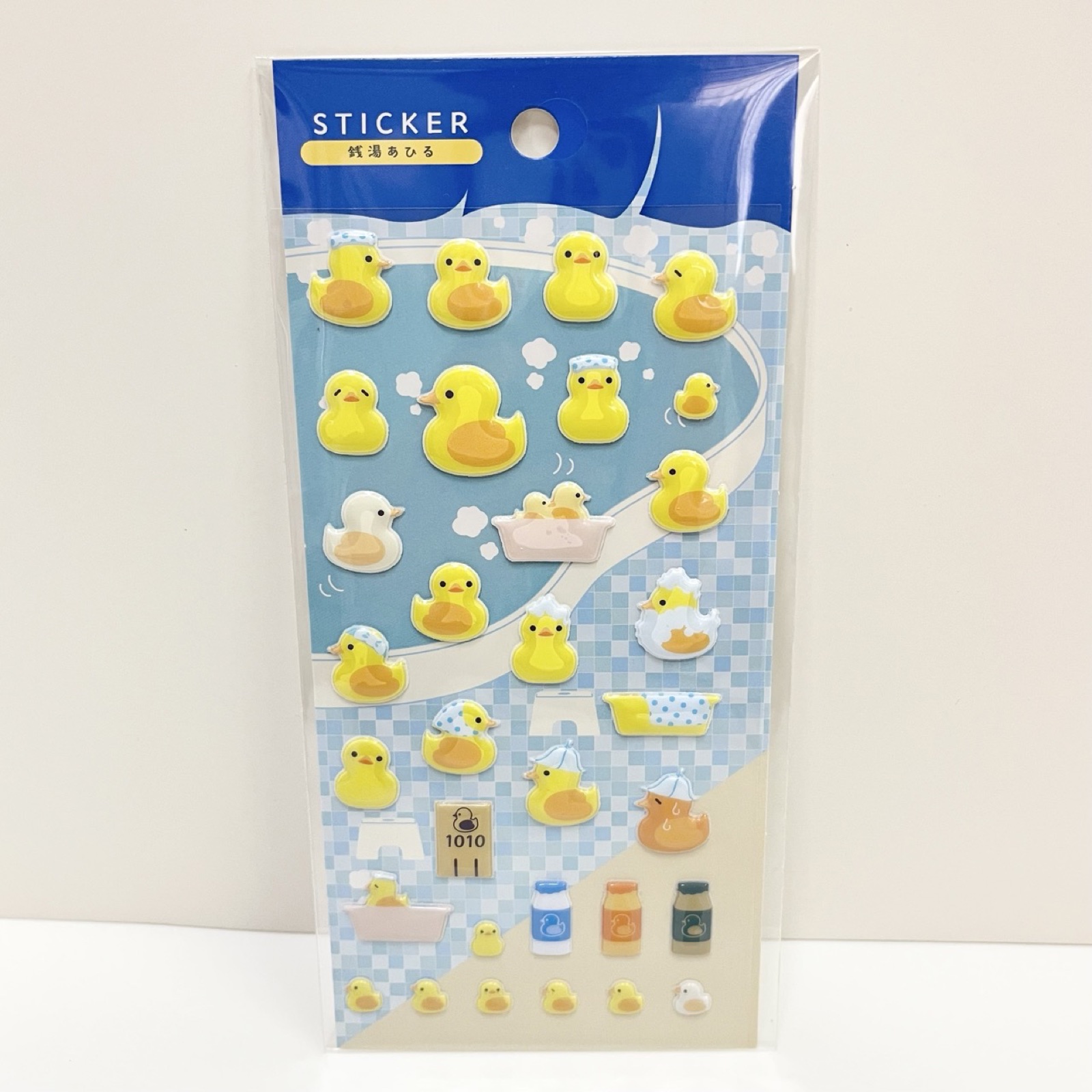 セリア 銭湯あひる STICKER パッケージ